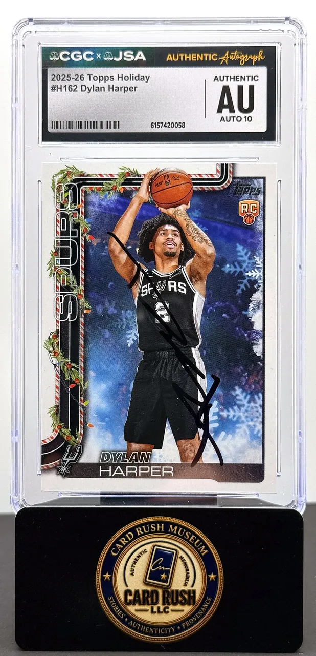 2025-26 Topps Holiday #H162 Dylan Harper RC Auto CGC/JSA Authentic Autograph Auto 10