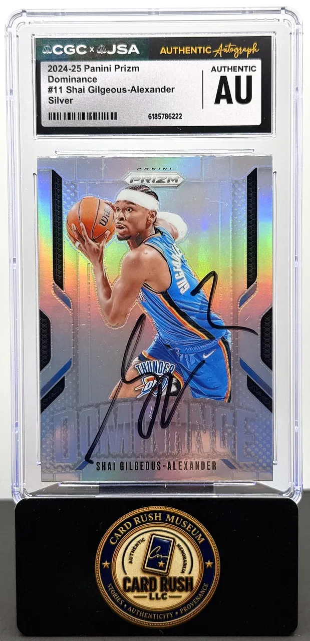 2024-25 Panini Prizm Dominance #11 Shai Gilgeous-Alexander Silver Auto CGC/JSA Authentic Autograph
