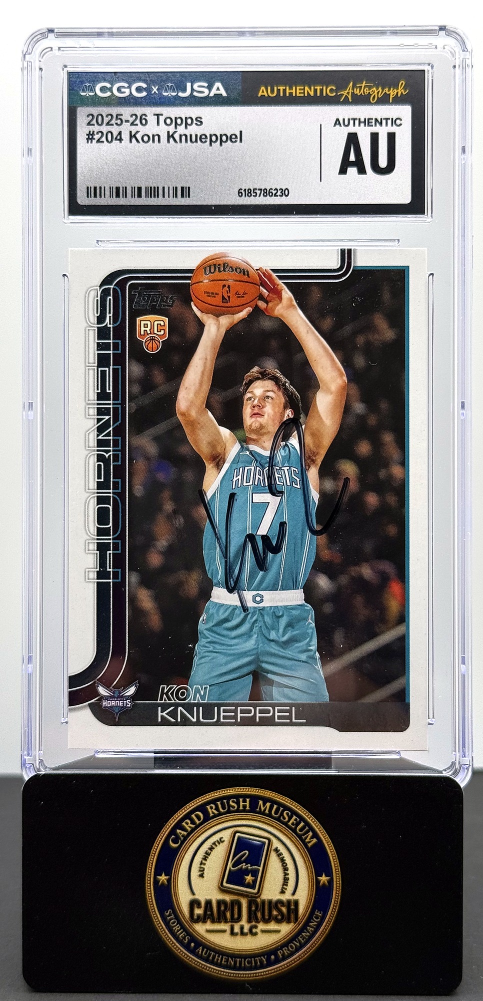 2025-26 Topps #204 Kon Knueppel RC Auto CGC/JSA Authentic Autograph, front