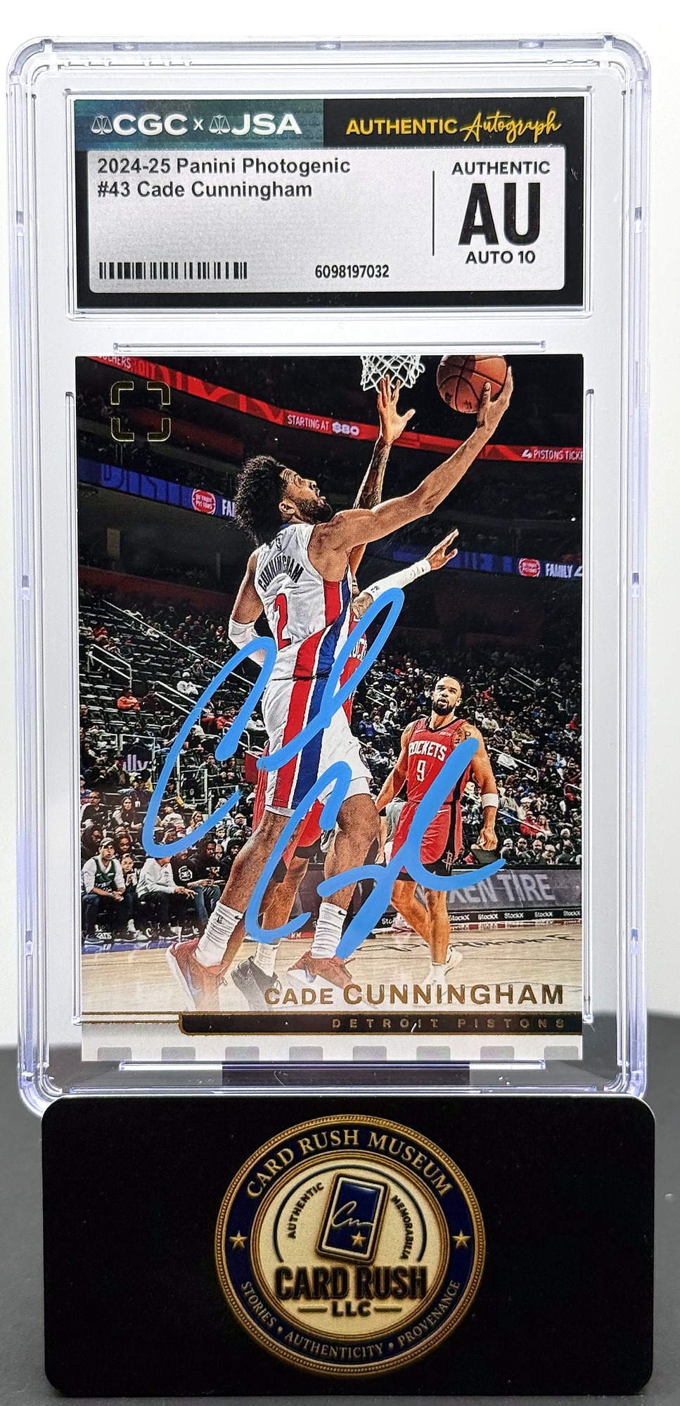 2024-25 Panini Photogenic #43 Cade Cunningham Auto CGC/JSA Authentic Autograph Auto 10, front
