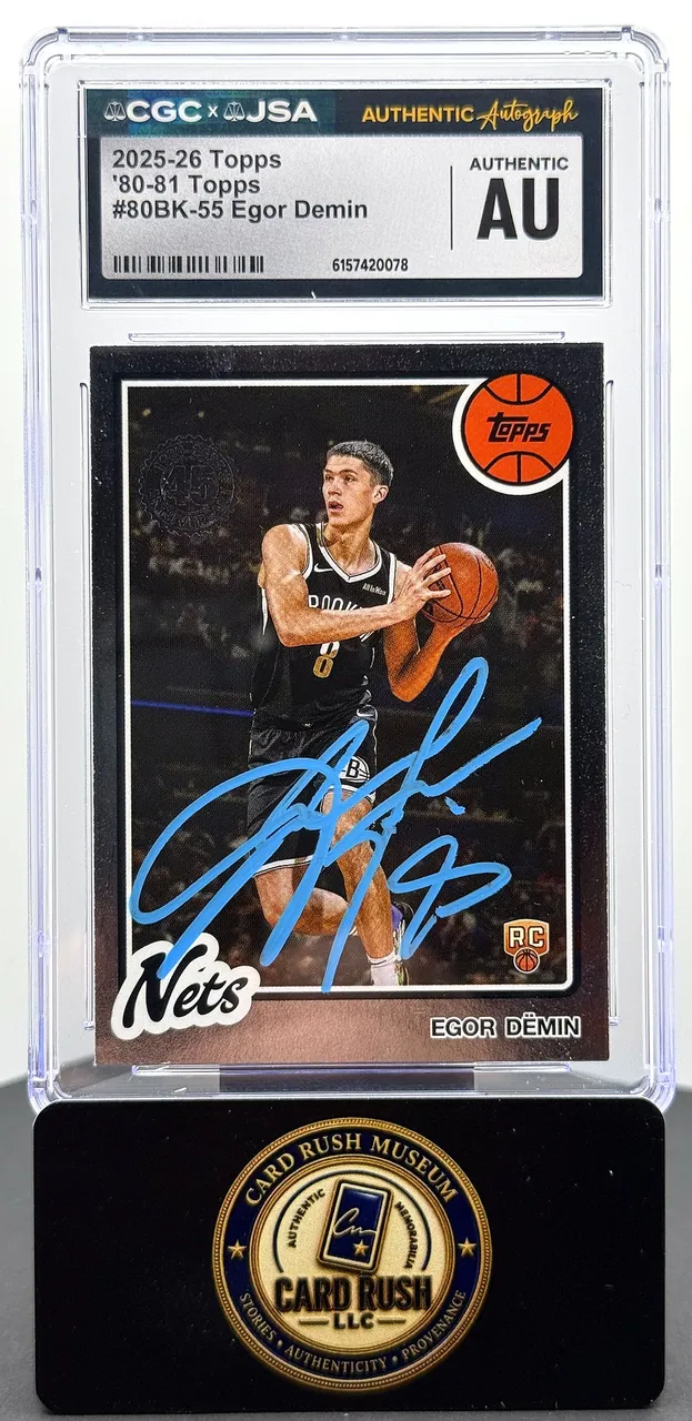 2025-26 Topps '80-81 Topps #80BK-55 Egor Demin RC Auto CGC/JSA Authentic Autograph