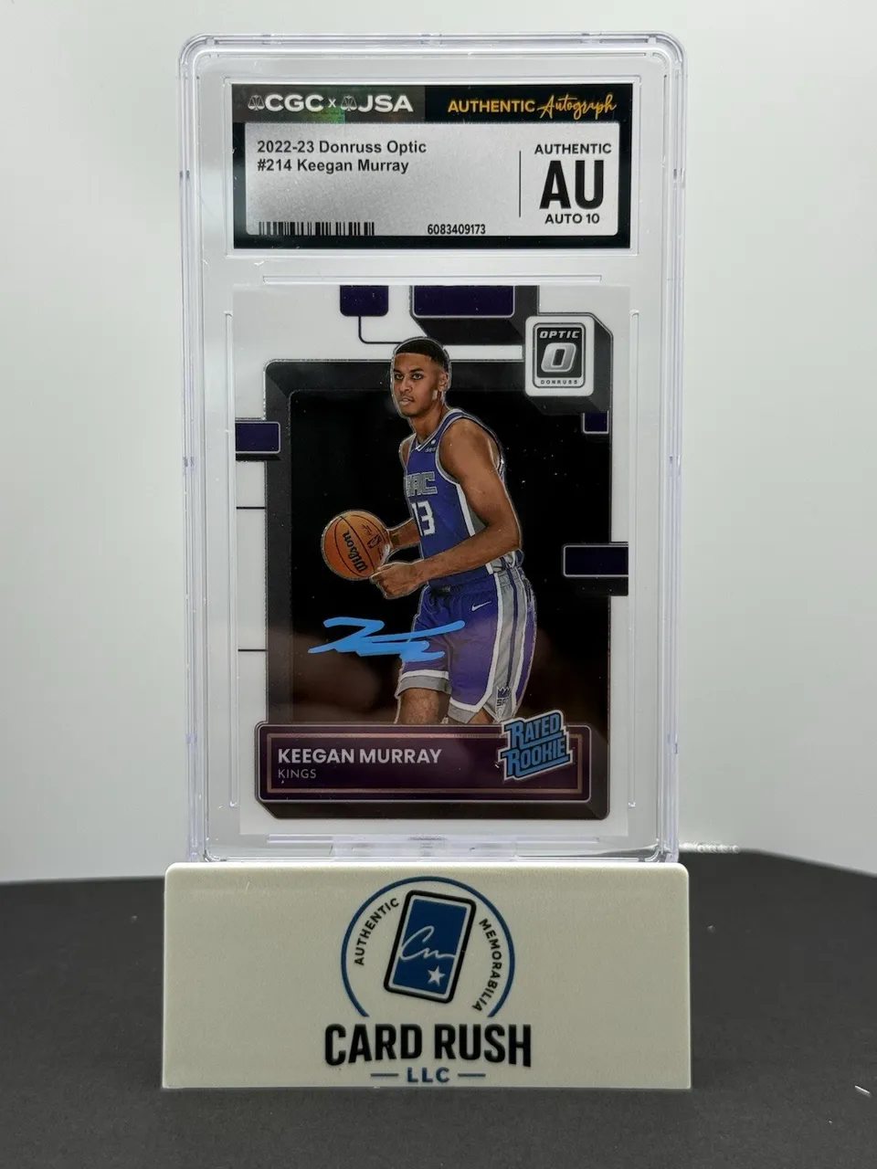 2022-23 Donruss Optic Rated Rookie Keegan Murray IP Auto 10 CGC/JSA Authentic