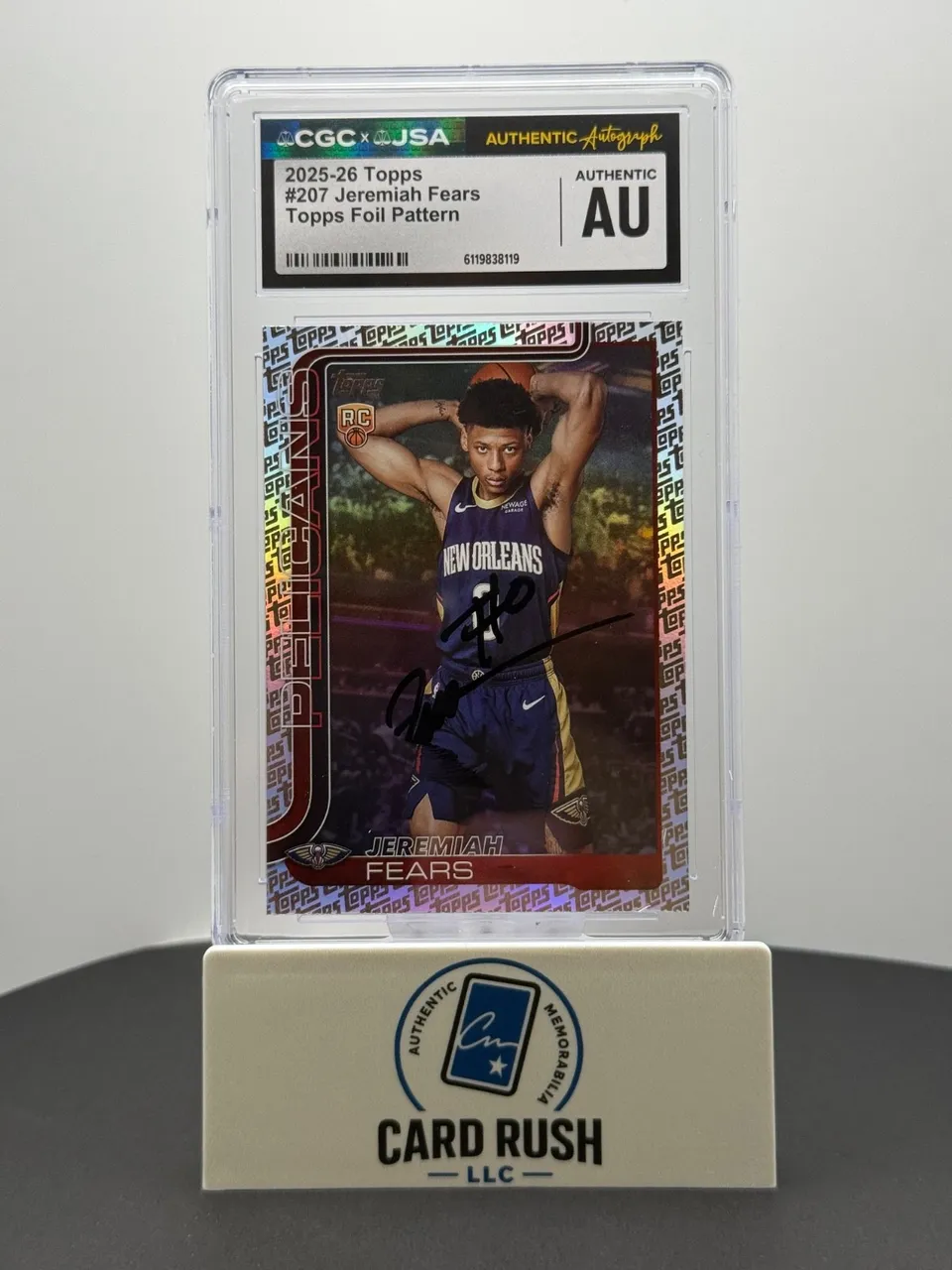 2025-26 Topps Jeremiah Fears Foil Pattern RC IP Auto CGC Authentic