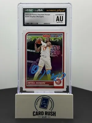 2023-24 Panini Haunted Hoops Onyeka Okongwu In Person Auto 10 CGC/JSA