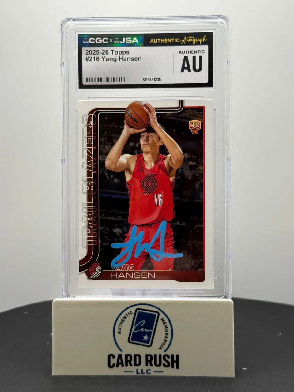 2025-26 Topps Yang Hansen RC IP Auto CGC/JSA Authentic