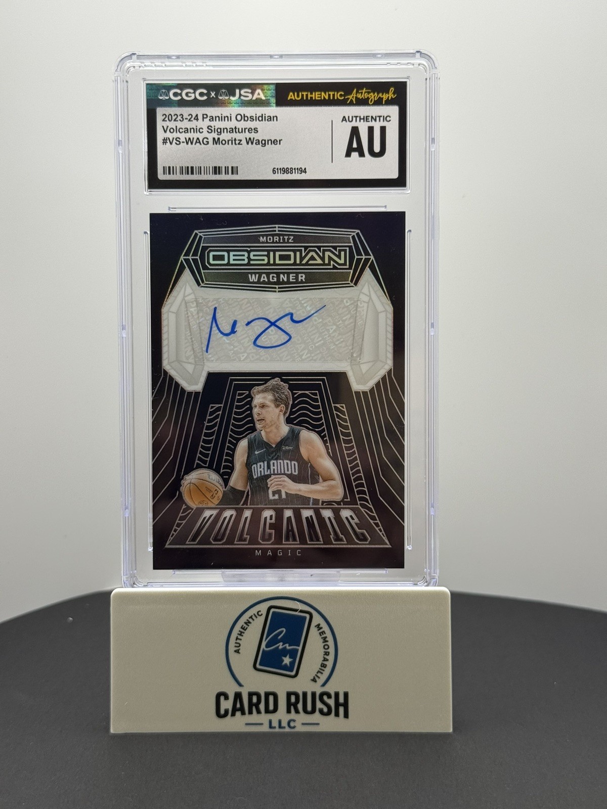 2023-24 Panini Obsidian - Volcanic Signatures Moritz Wagner CGC Authentic, front