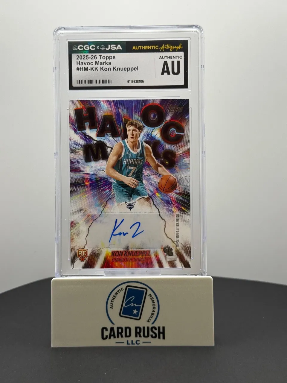 Kon Knueppel 2025-26 Topps Flagship RC Havoc Marks Auto #HM-KK CGC Encapsulated
