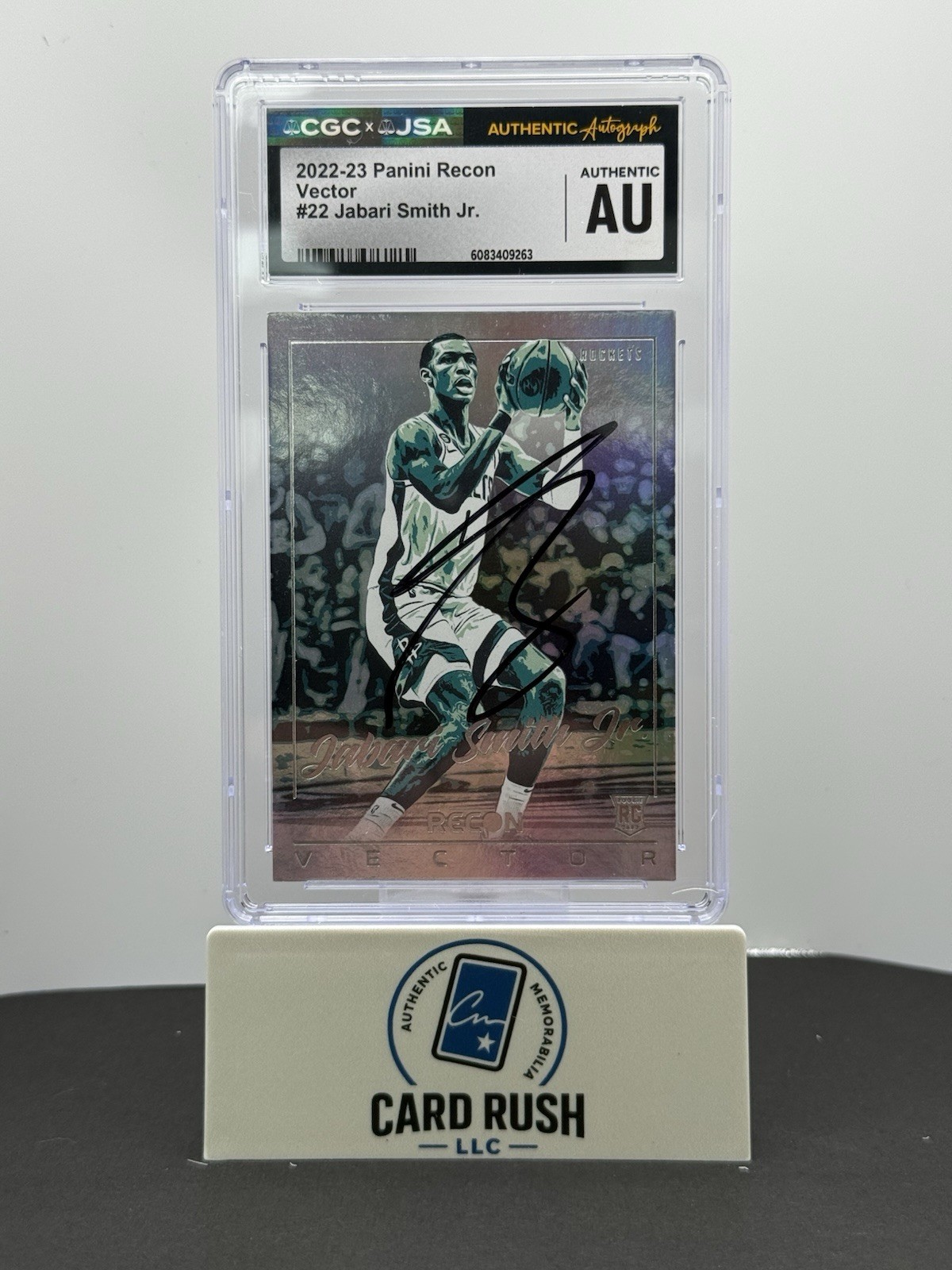 2022-23 Panini Recon Vector #22 Jabari Smith Jr. RC IP Auto CGC/JSA Authentic, front