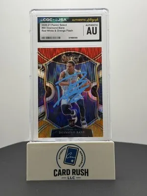 2020-21 Panini Select Desmond Bane Red White Orange Flash RC Auto CGC Authentic