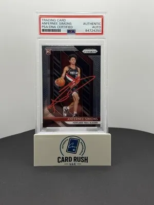 2018-19 Panini Prizm Anfernee Simons RC #61 In-Person Auto CGC/JSA Authentic