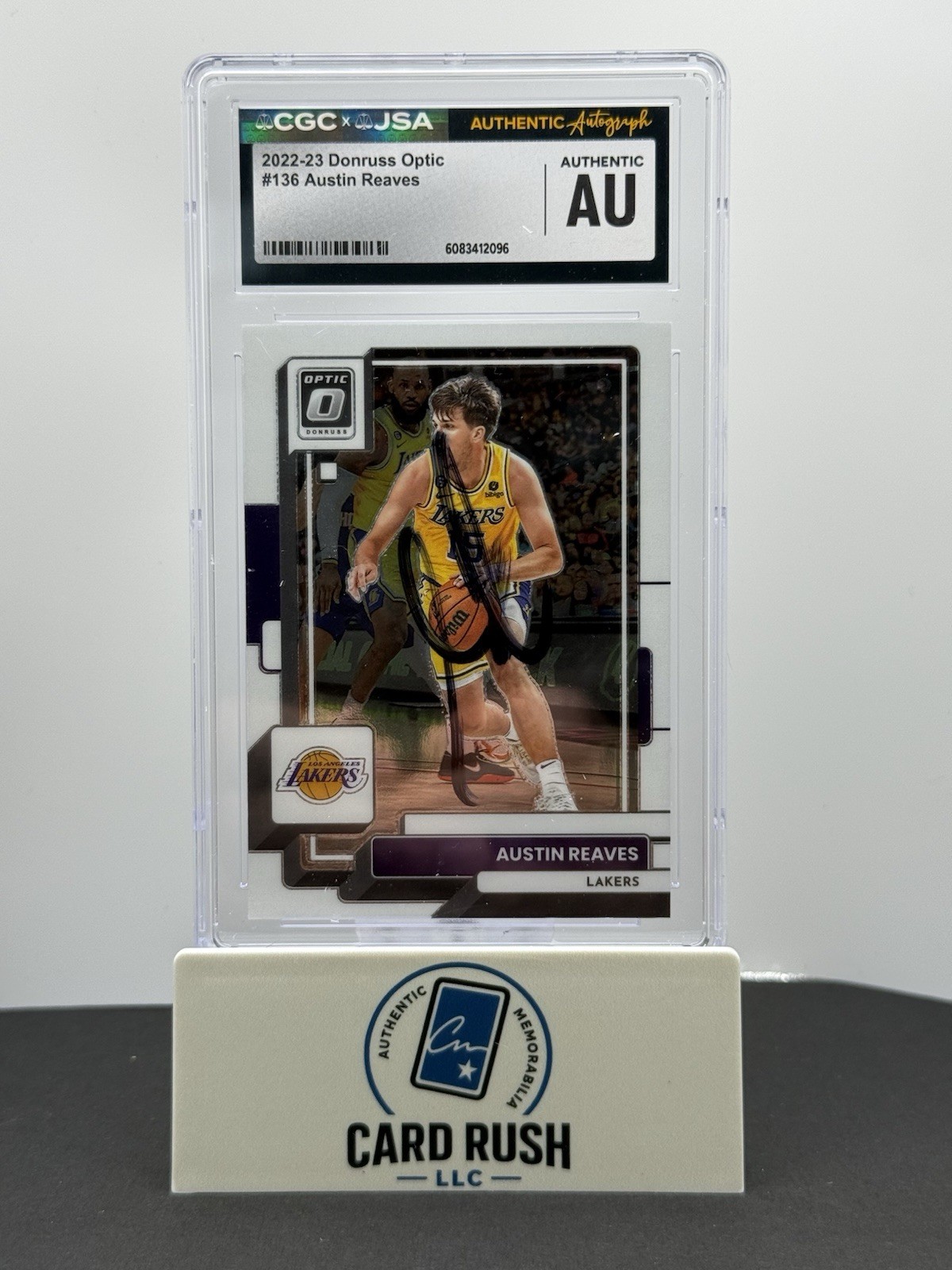 2022-23 Donruss Optic#136 Austin Reaves In Person Autograph CGC/JSA Authentic, front