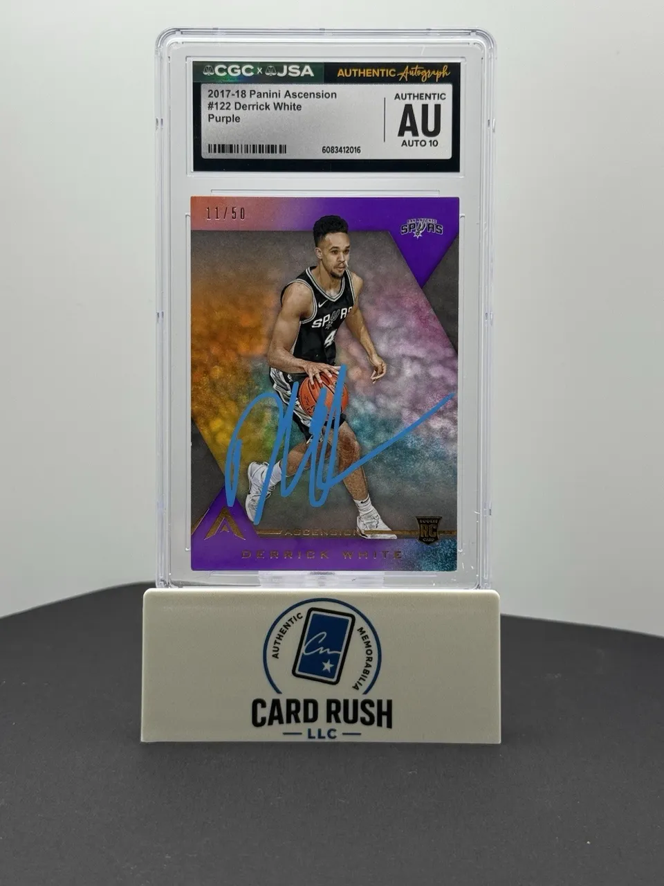 2017-18 Panini Ascension Purple Derrick White RC IP Auto 10 CGC/JSA Authentic