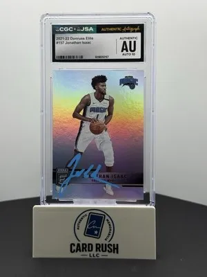 2021-22 Donruss Elite Jonathan Isaac In Person CGC/JSA Graded Auto 10