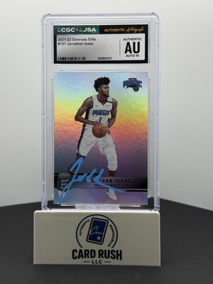 2021-22 Donruss Elite Jonathan Isaac In Person CGC/JSA Graded Auto 10, front