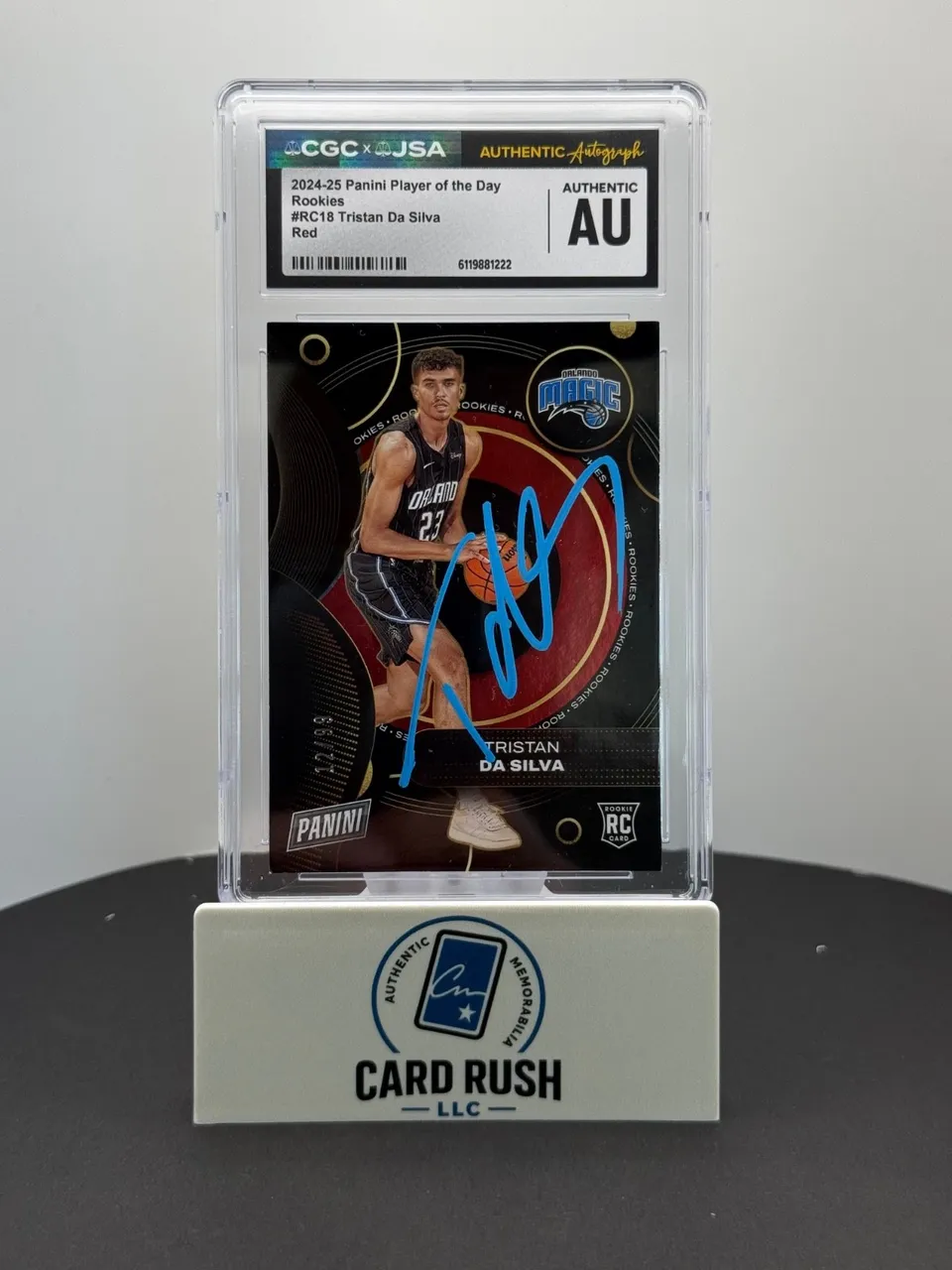 2024-25 Panini Prizm Tristan Da Silva Player of the Day Red 12/99 RC IP Auto CGC