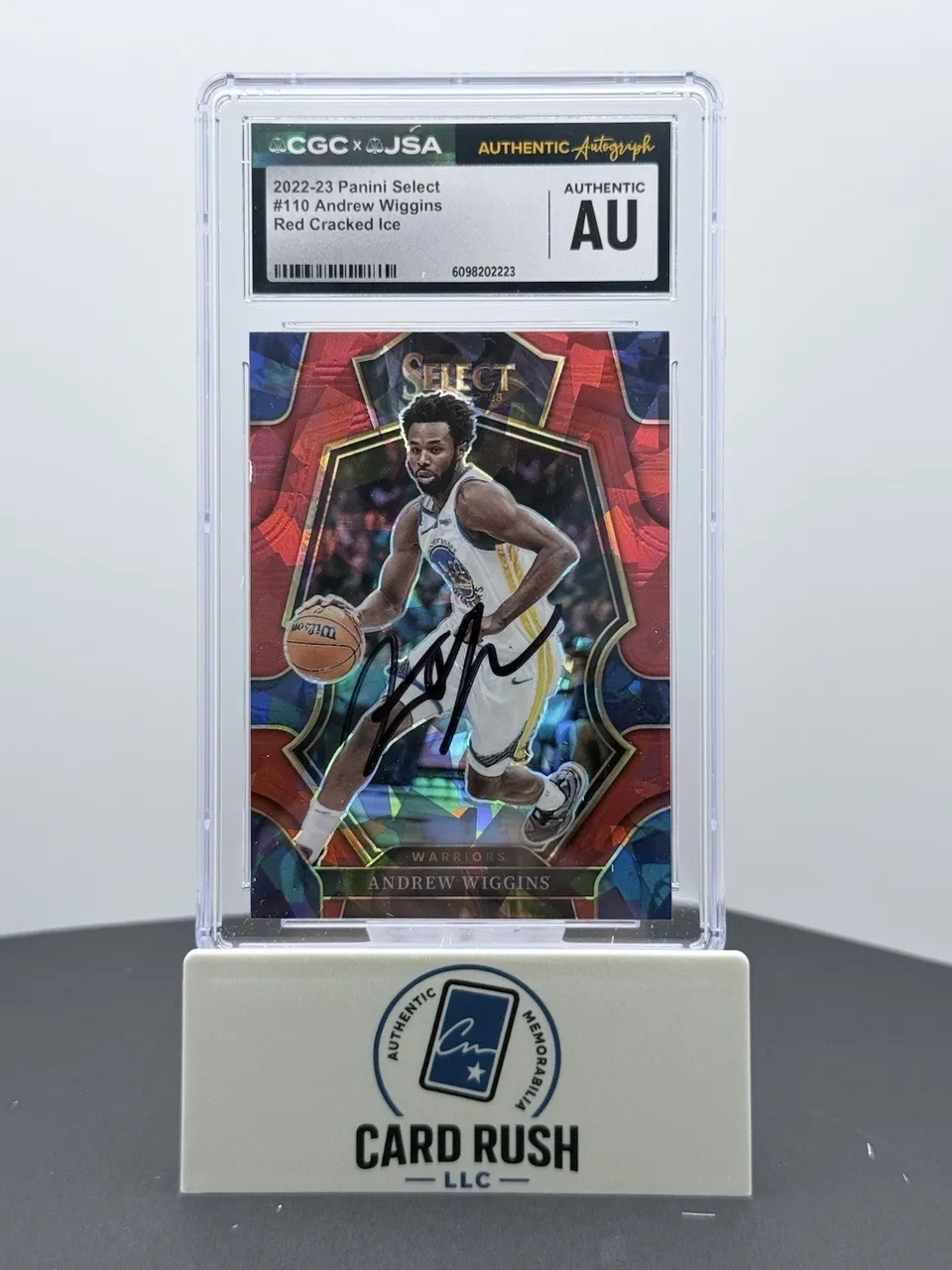 2022-23 Panini Select Andrew Wiggins Red Cracked Ice IP Auto CGC/JSA Authentic