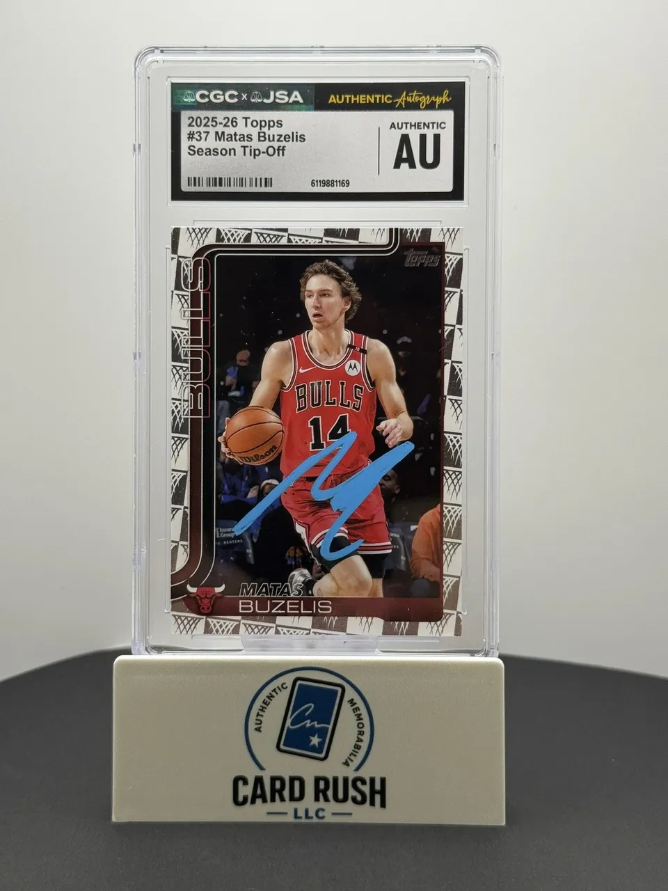 2025-26 Topps #37 Matas Buzelis Season Tip Off IP Auto CGC Authentic