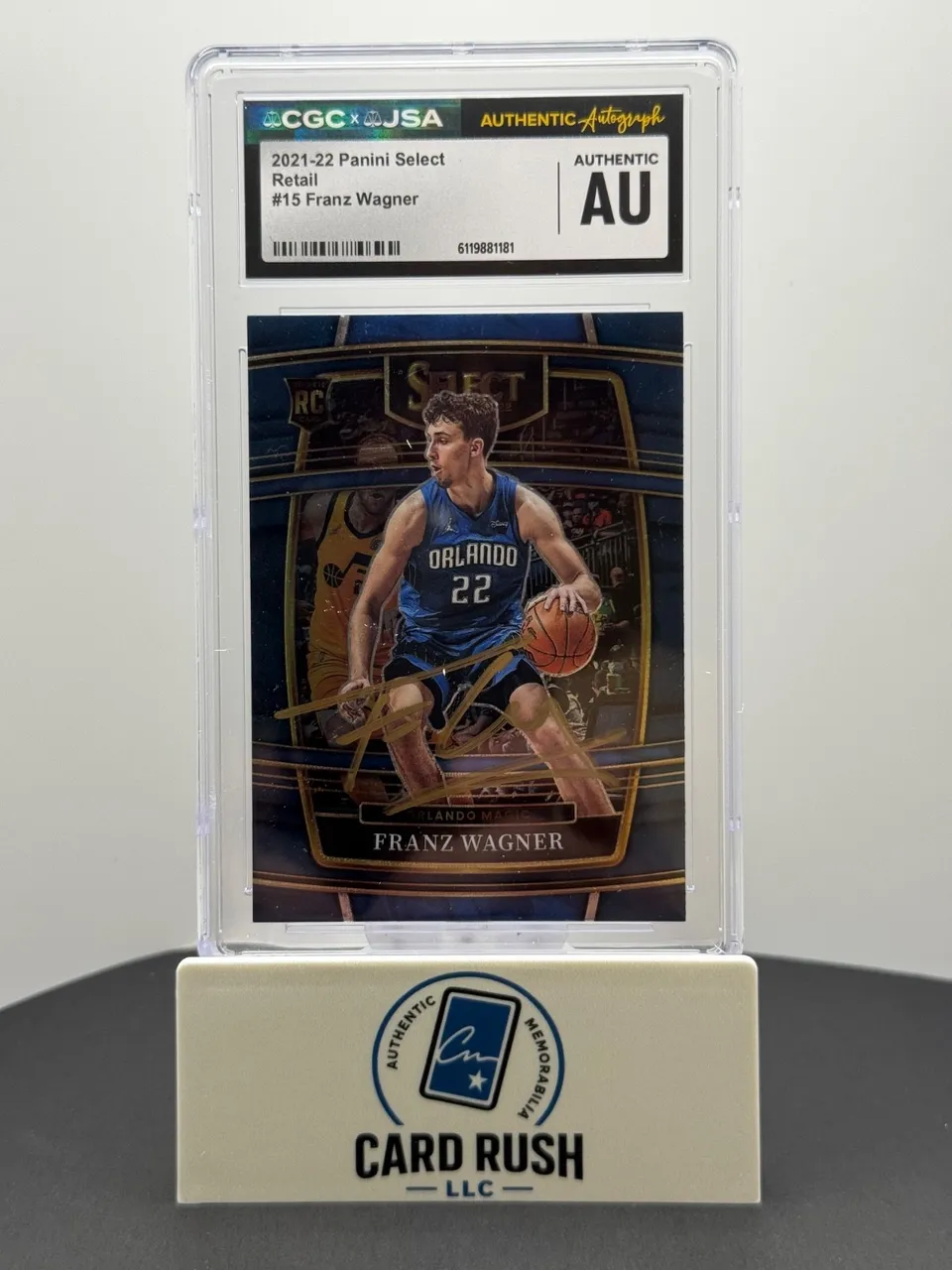 2021-22 Panini Select Franz Wagner Blue RC IP Auto CGC Authentic