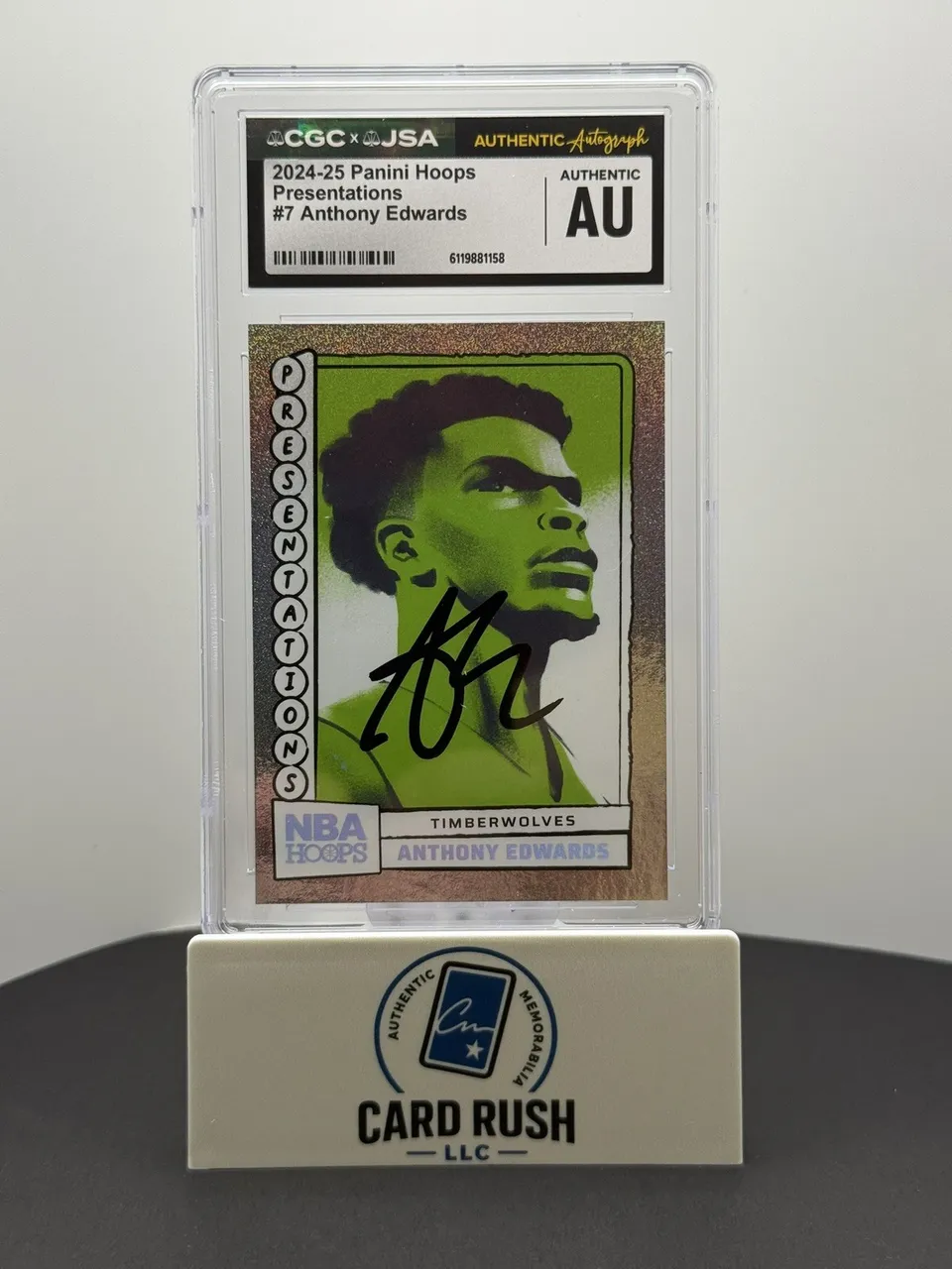 2024 Panini Hoops Anthony Edwards Presentations IP Auto CGC Authentic