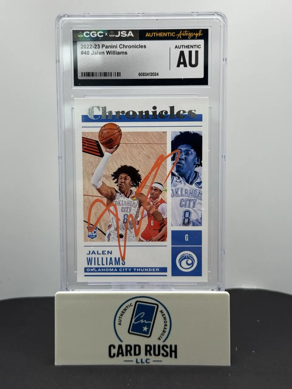 2022-23 Panini Chronicles Jalen Williams RC IP Autograph CGC/JSA Authentic