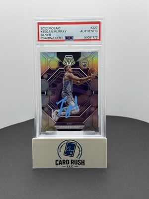 2022-23 Panini Mosaic Keegan Murray Silver Prizm (RC) IP Auto PSA Authentic, front