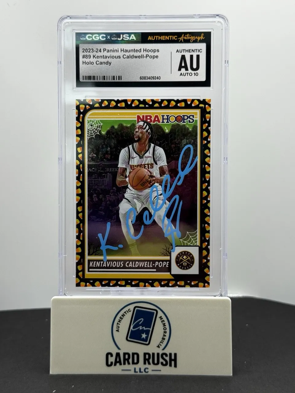 2023-24 Panini Haunted Hoops Kentavious Caldwell-Pope Holo Candy IP Auto 10 CGC