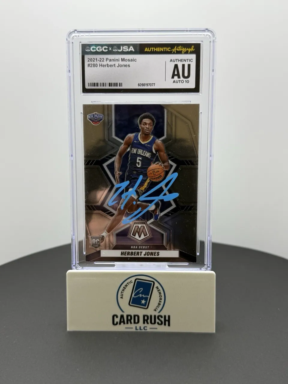 2021-22 Panini Mosaic Herbert Jones RC In-Person Autograph CGC/JSA Auto 10 Grade