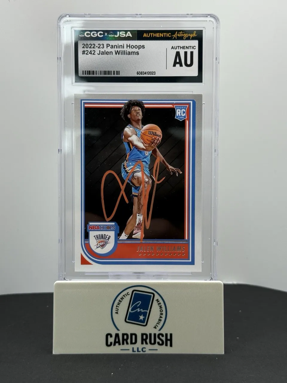 2022-23 Panini Hoops Jalen Williams RC In Person Autograph CGC/JSA Authentic