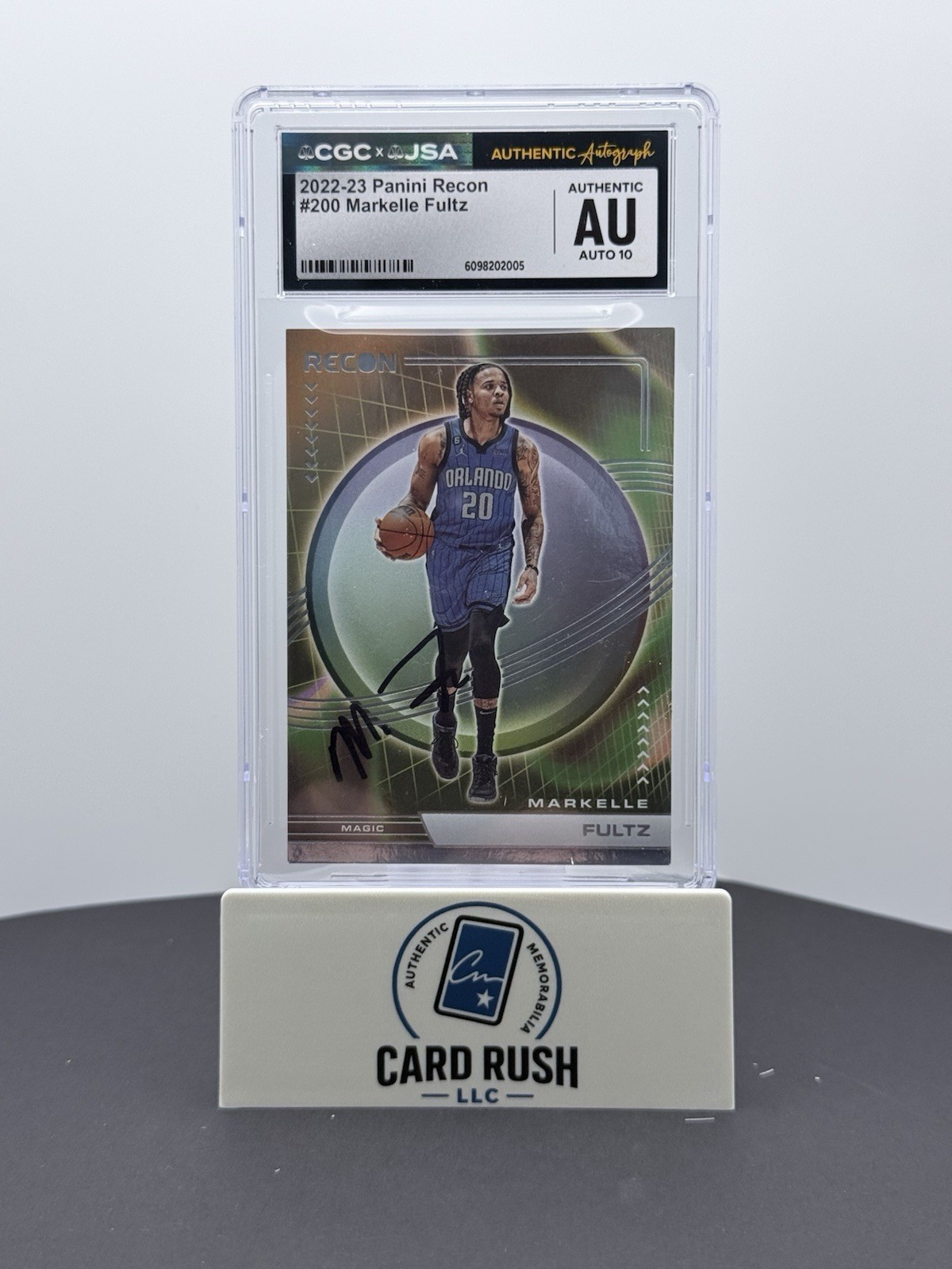 2022-23 Panini Recon Markelle Fultz In-Person Auto CGC/JSA AUTO 10 Grade, front