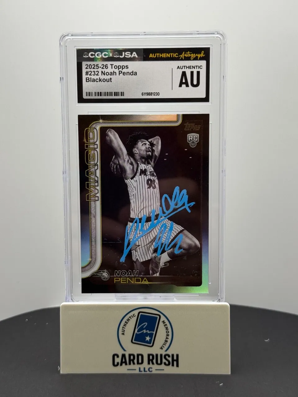 2025-26 Topps Noah Penda Blackout Variation RC IP Auto CGC Authentic