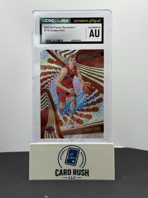 2023-24 Panini Revolution Gradey Dick RC Raptors IP Autograph CGC/JSA Authentic, front