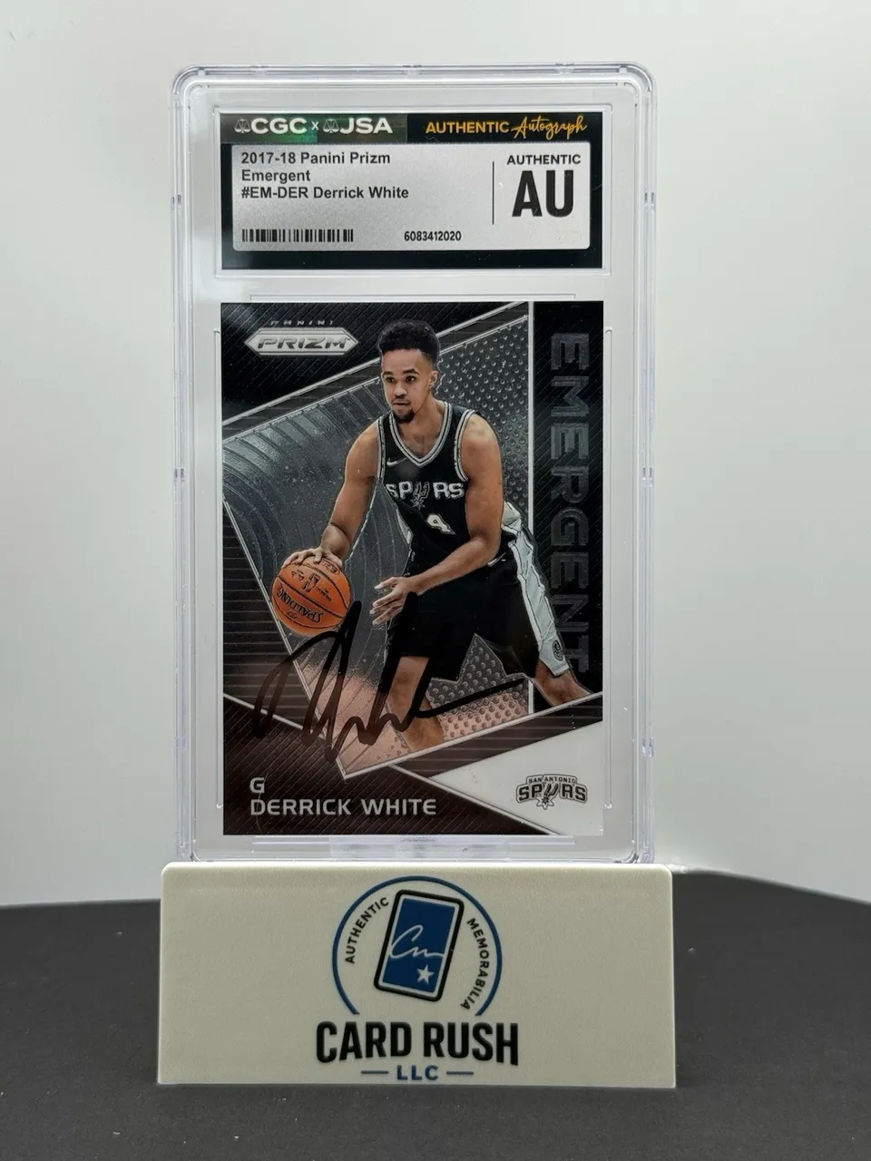 2017-18 Panini Prizm Derrick White Spurs Emergent IP Auto CGC/JSA Authentic
