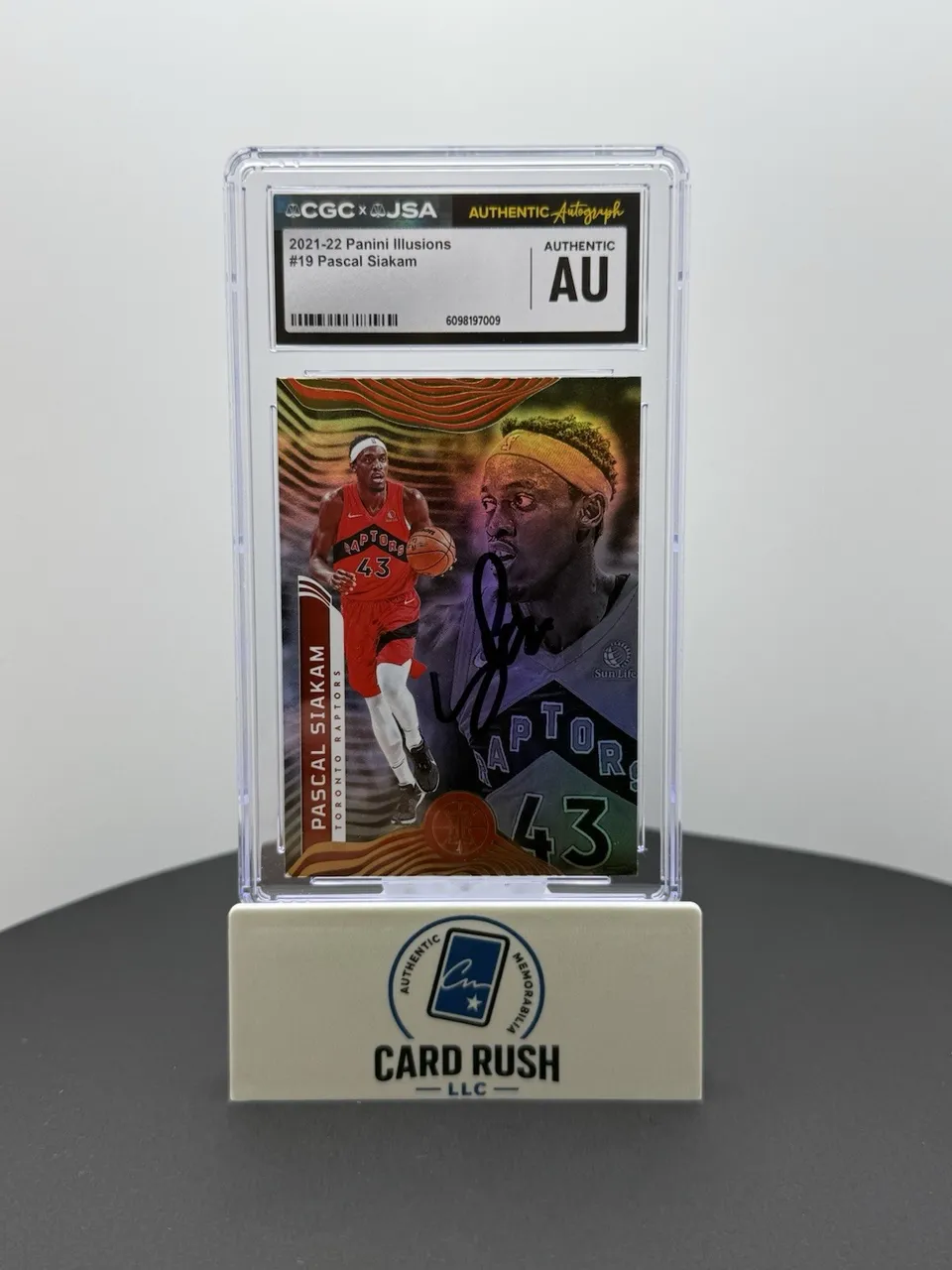 2021-22 Panini Illusions Pascal Siakam In-Person Autograph CGC/JSA Authentic