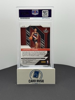 2018-19 Panini Prizm Anfernee Simons RC #61 In-Person Auto CGC/JSA Authentic, back