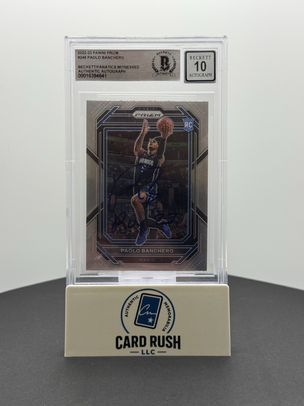 2022-23 Prizm Paolo Banchero RC IP BGS Auto 10 with ROY Inscription!, front