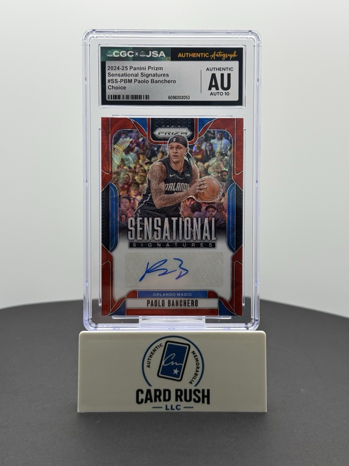 2024-25 Panini Prizm Sensational Signatures Paolo Banchero Choice CGC Auto 10, front