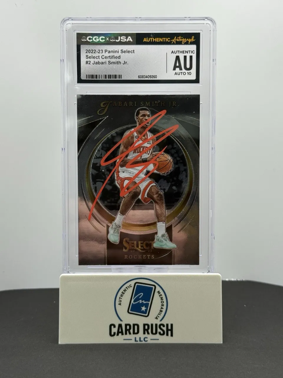 2022-23 Panini Select Jabari Smith Jr RC In Person Autograph CGC Authentic