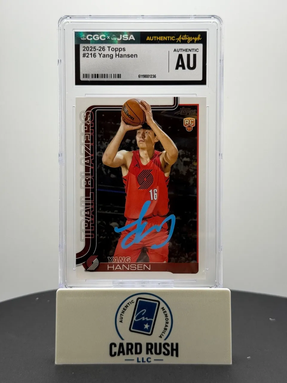2025-26 Topps Yang Hansen RC IP Auto CGC/JSA Authentic