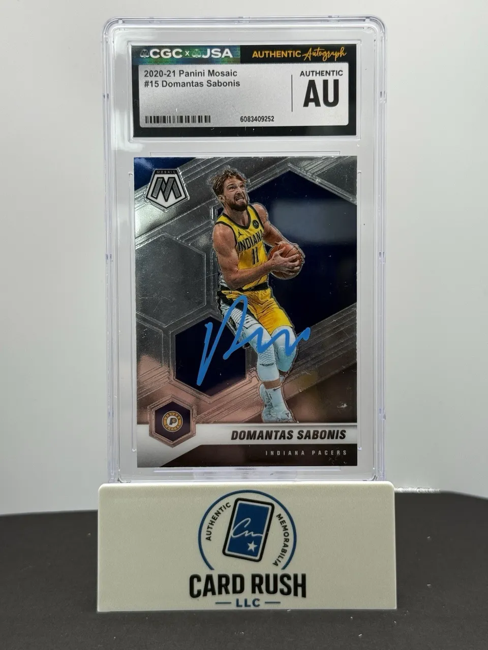 2020-21 Panini Mosaic Domantas Sabonis In Person Autograph CGC/JSA Authentic
