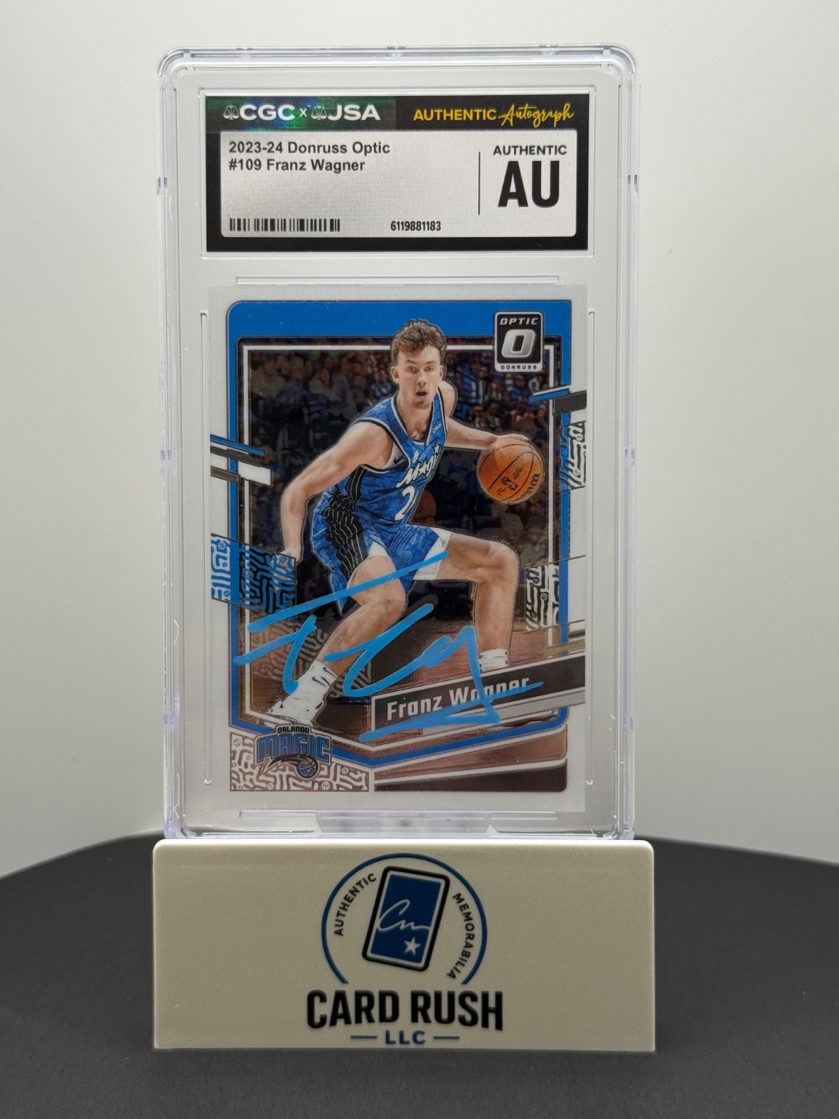 2023-24 Panini Donruss Optic Franz Wagner IP Auto CGC/JSA Authentic, front