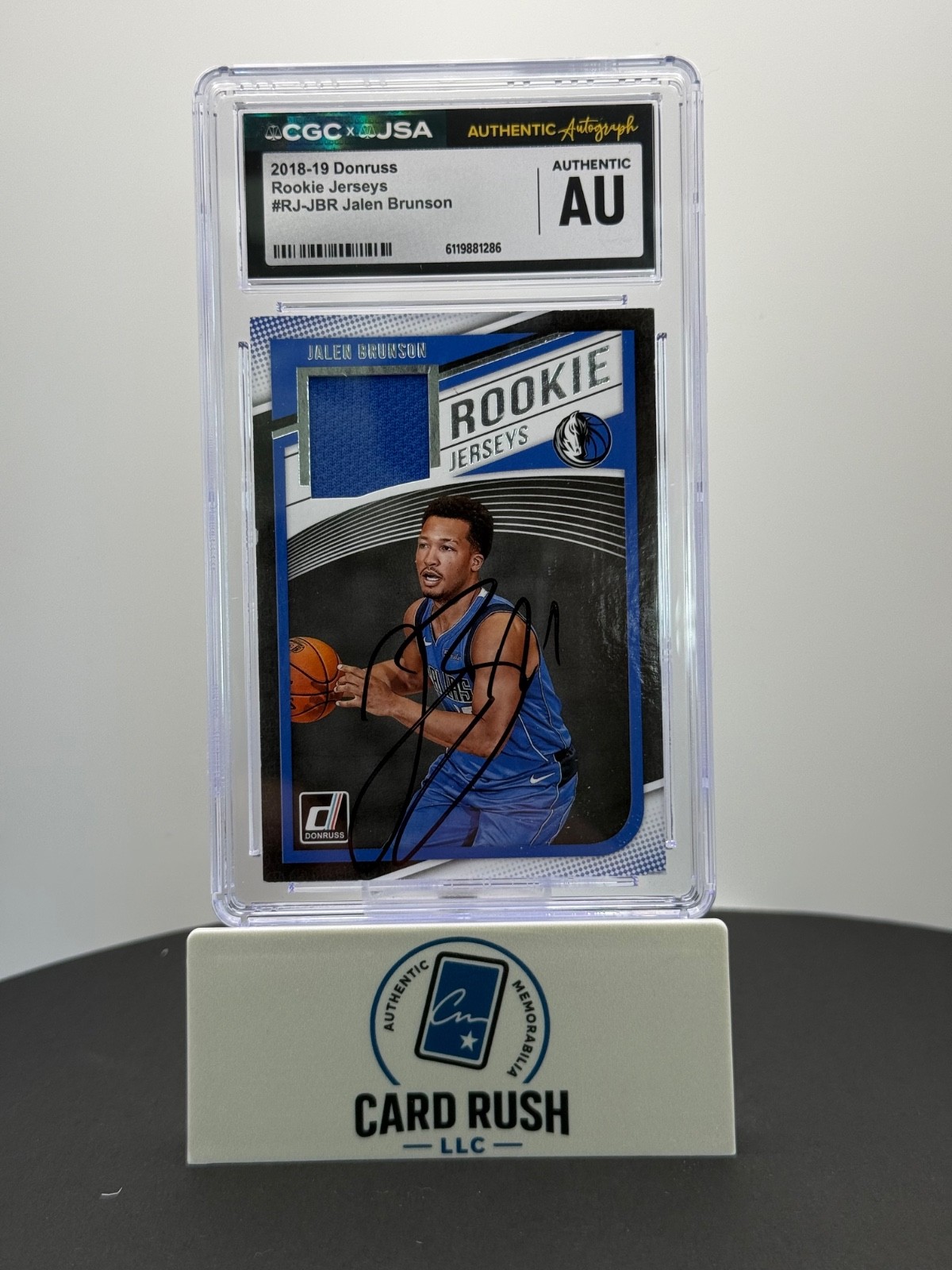 2018-19 Panini Donruss - Rookie Jerseys Jalen Brunson RPA IP Auto CGC Authentic, front