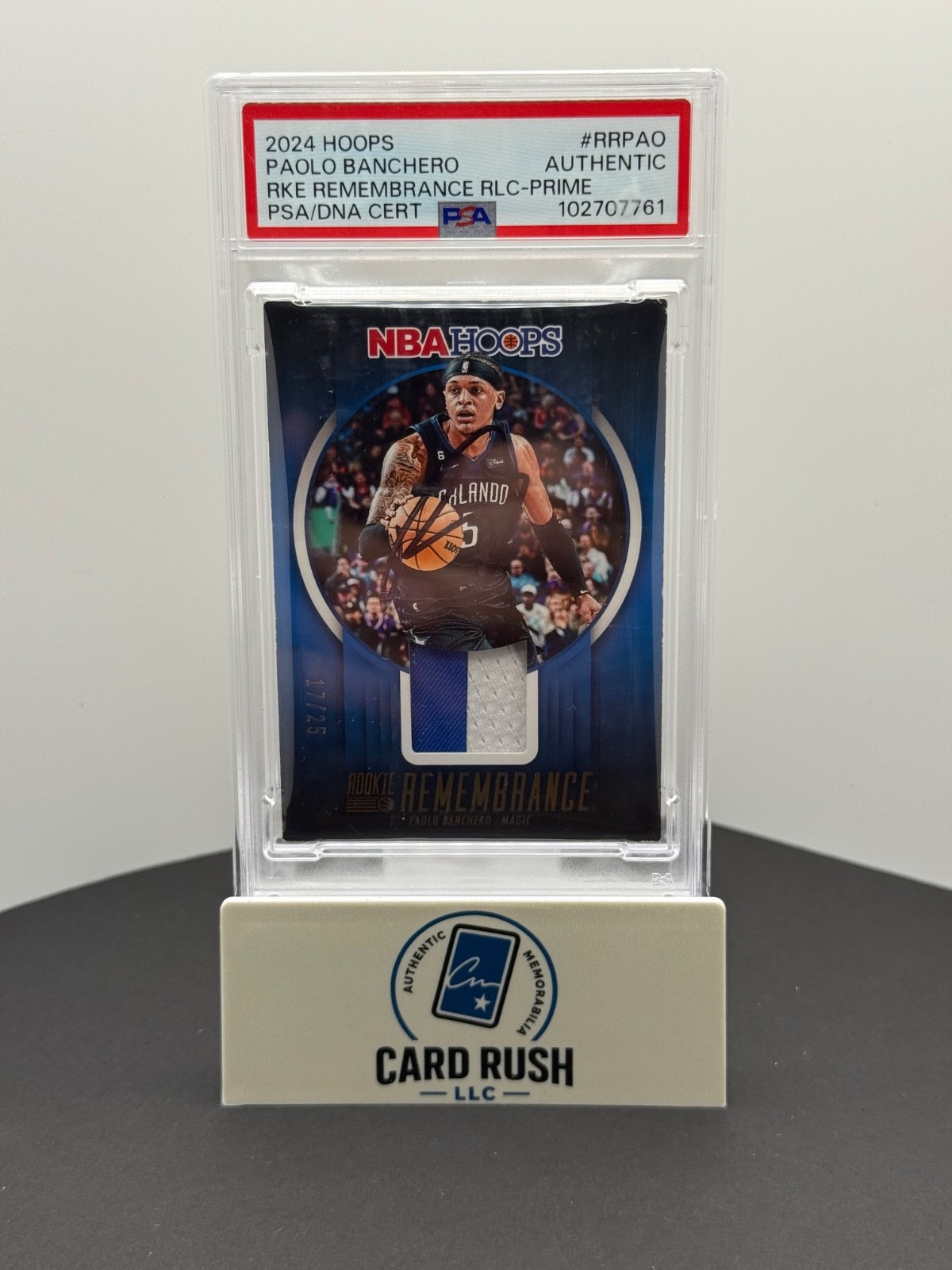 2023 Panini NBA Hoops Rookie Remembrance Prime 17/25 Paolo Banchero IP Autograph, front
