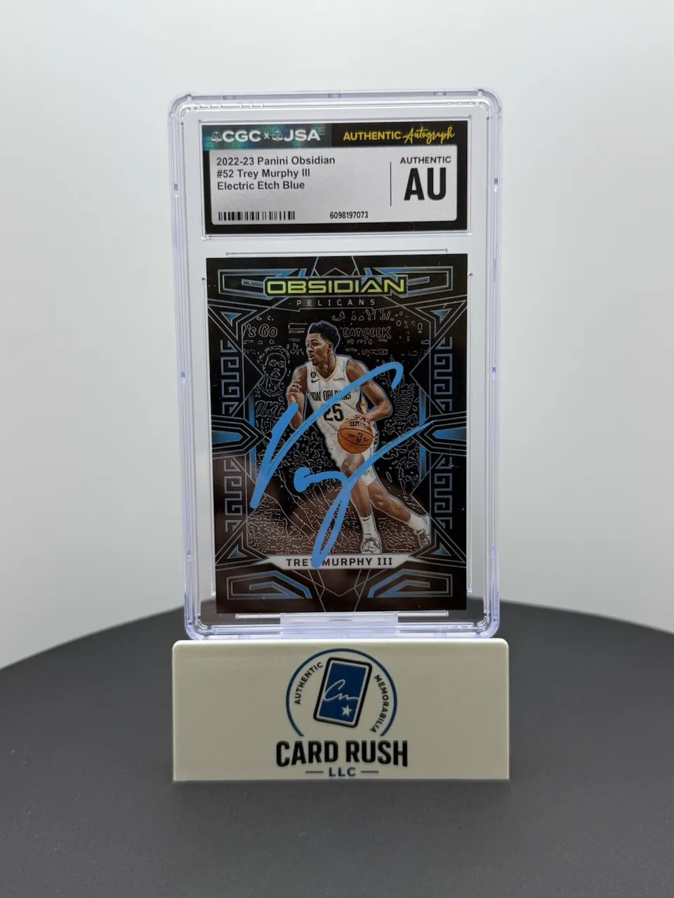 2022-23 Panini Obsidian Trey Murphy III Electric Etch Blue IP Auto CGC Authentic