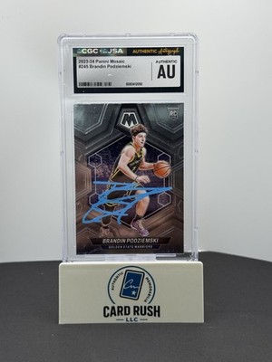 2023-24 Panini Mosaic Basketball Brandin Podziemski IP Auto CGC/JSA Authentic, front