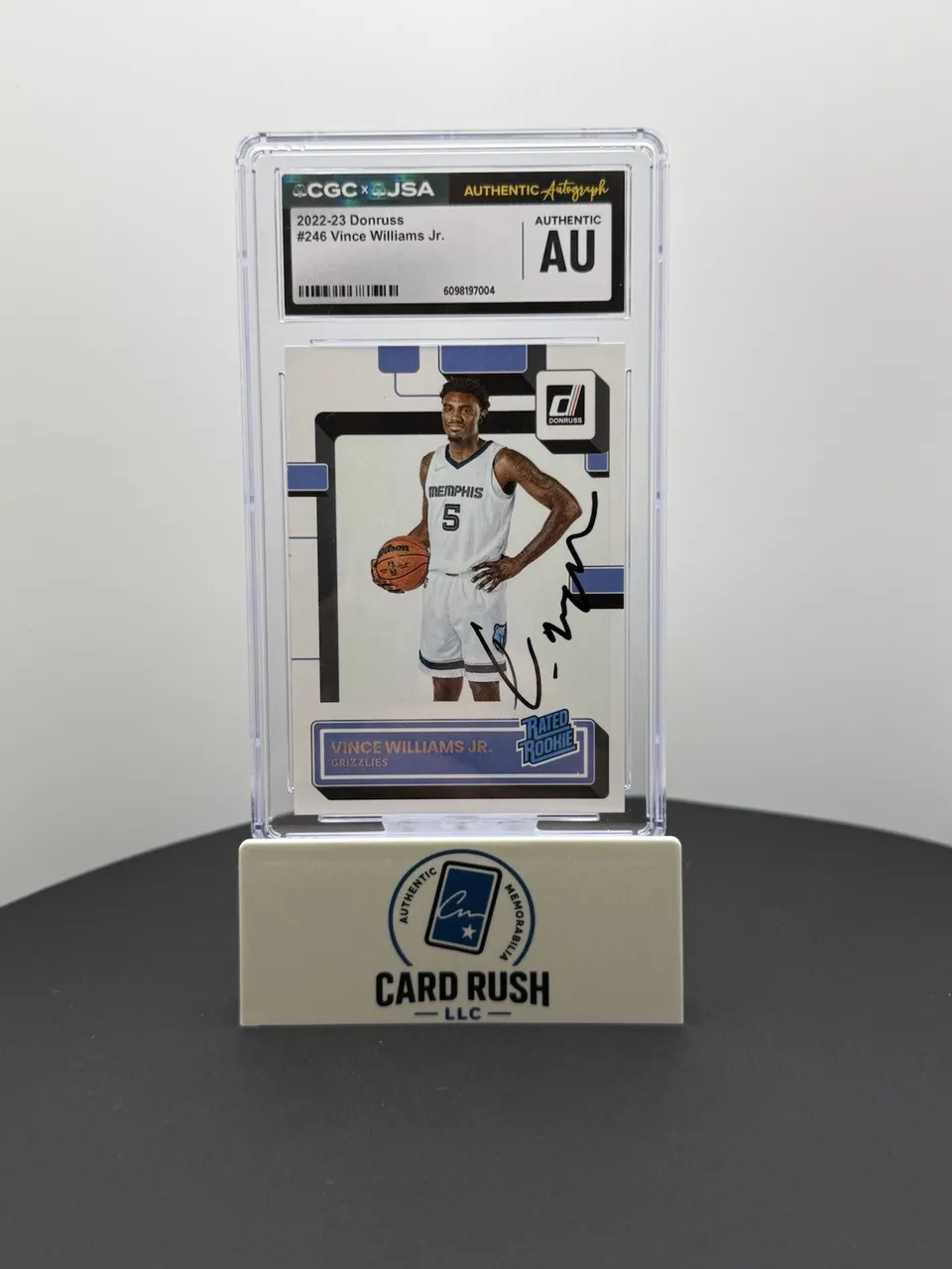 2022-23 Donruss Rated Rookie Vince Williams IP Autograph CGC/JSA Authentic