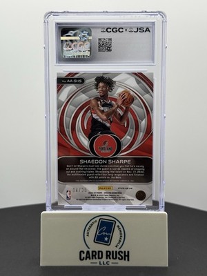 2022 PANINI SPECTRA ASPIRING AUTO PURPLE PRIZM SHAEDON SHARPE RC CGC/JSA Auto 10, back