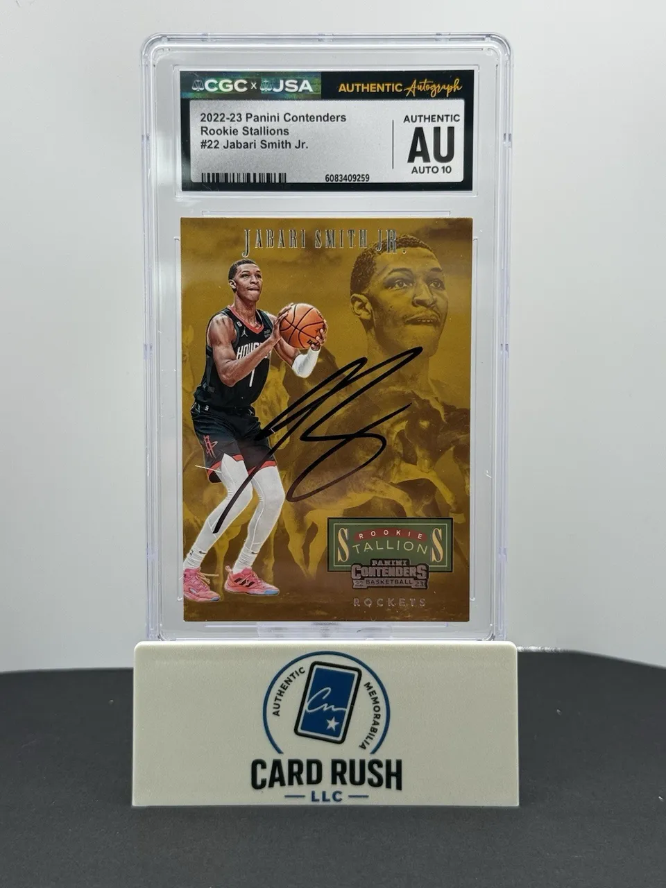 Jabari Smith Jr 2022-23 Panini Contenders Rookie Stallions RC IP Auto CGC Au