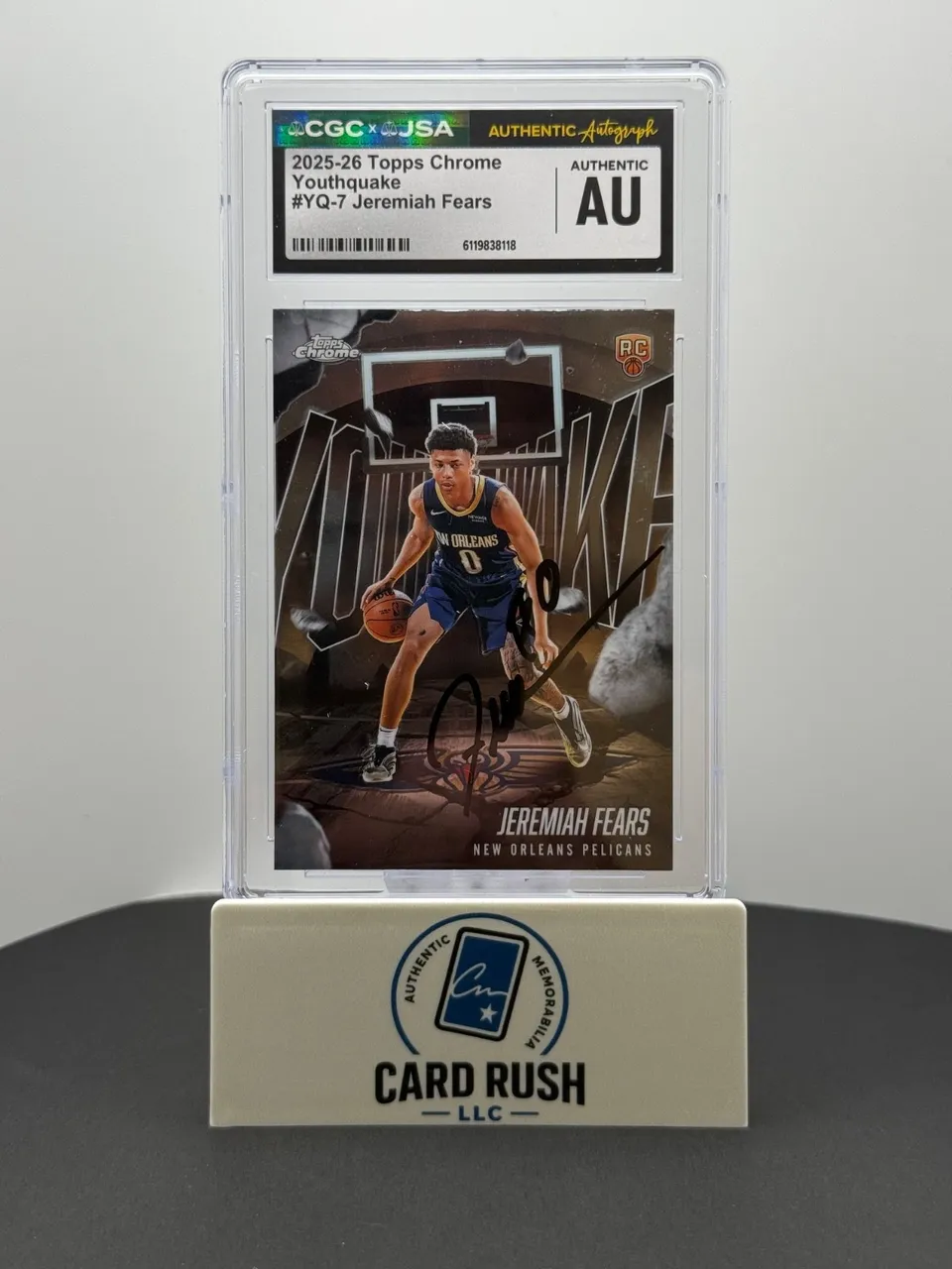 2025-26 Topps Chrome Youthquake Jeremiah Fears RC IP Auto CGC Authentic