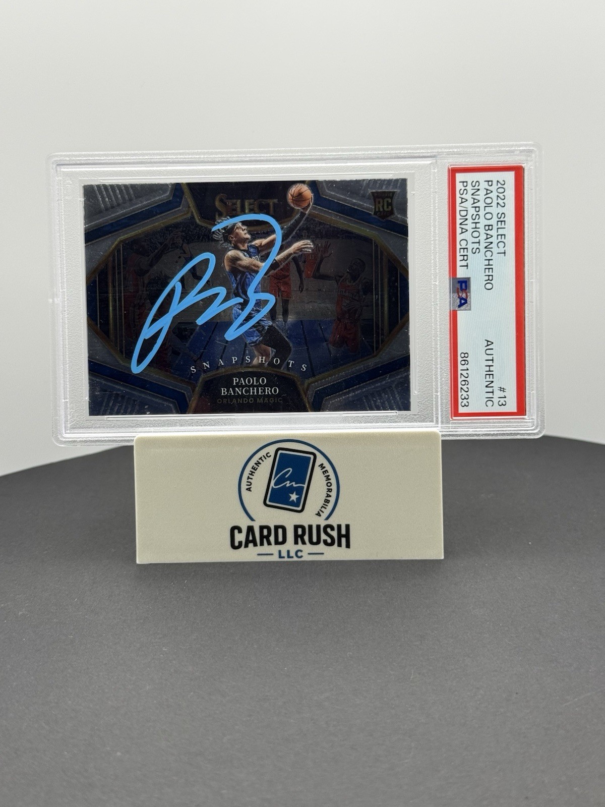 2022-23 Select Paolo Banchero Snapshots Rookie Card RC #13 IP Auto PSA Authentic, front
