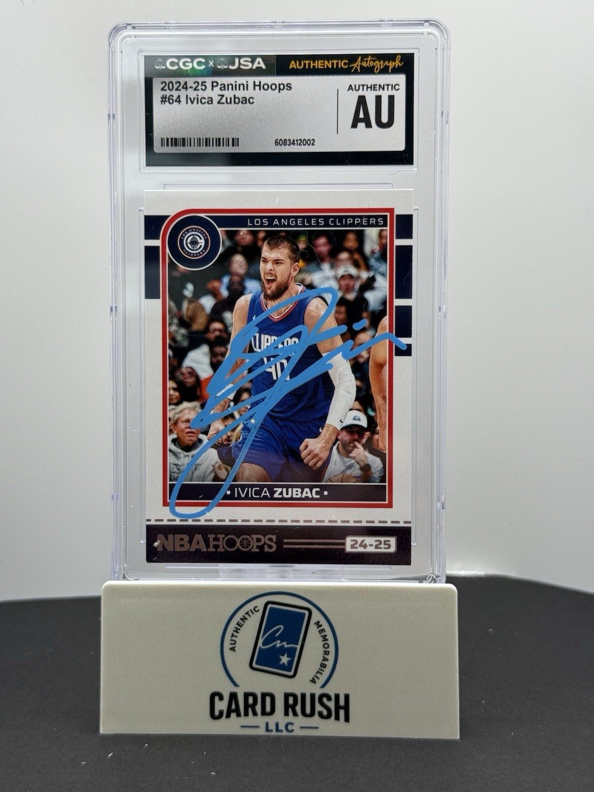 2024-25 Panini Hoops#64 Ivica Zubac In Person Autograph CGC/JSA Authentic, front